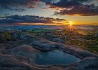 Rock pool at sunset